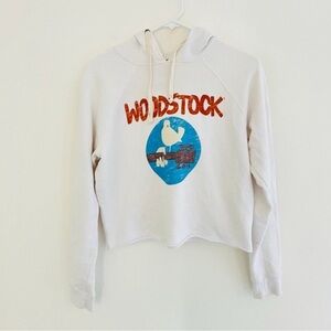 Woodstock White Logo Cropped Hoodie XS